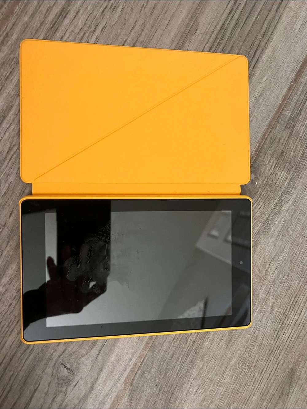 Amazon Fire tablet with Matching Yellow Folio Case